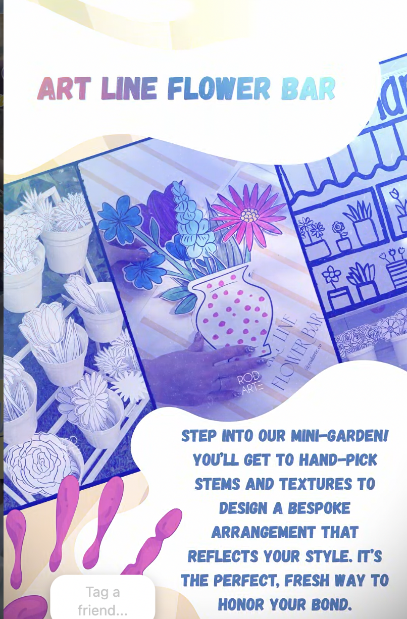 Art line flower bar activity